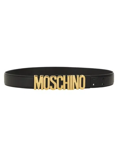 Moschino Leather Belt In Black