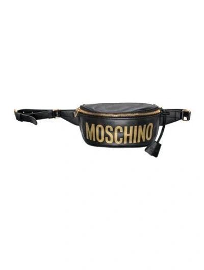 Pre-owned Moschino Leather Belt Bag In Black