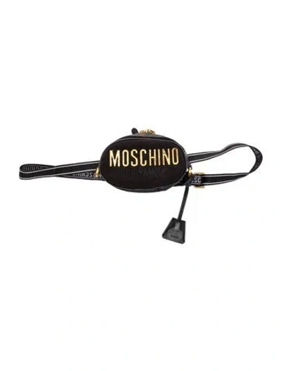 Pre-owned Moschino Leather Belt Bag In Black