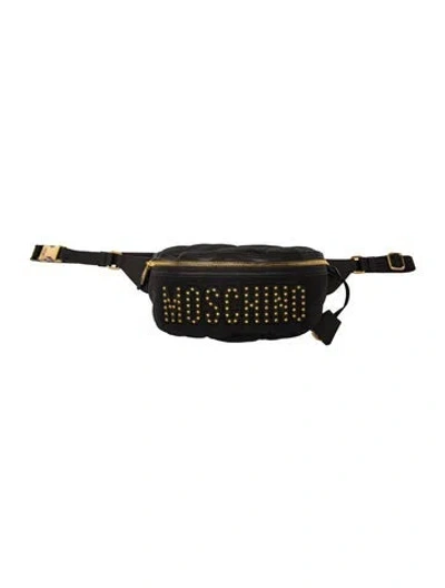 Pre-owned Moschino Leather Belt Bag W/ Tags In Blue