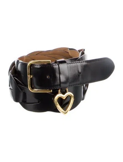 Pre-owned Moschino Leather Belt In Black