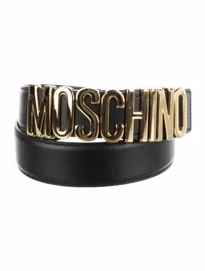 Pre-owned Moschino Leather Belt In Black