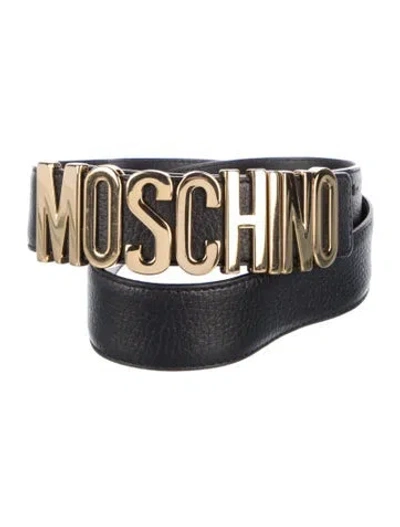 Pre-owned Moschino Leather Belt In Black