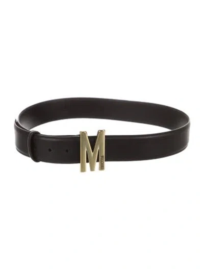 Pre-owned Moschino Leather Belt In Black
