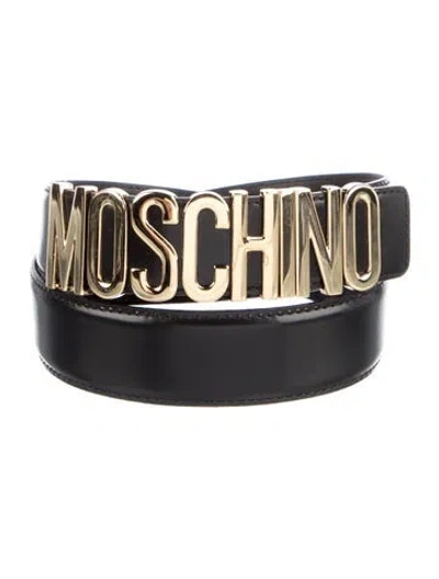 Pre-owned Moschino Leather Belt In Black