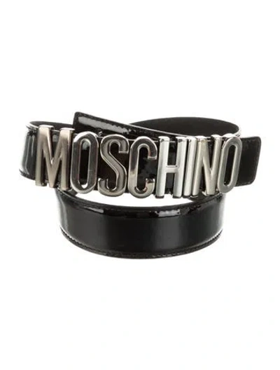 Pre-owned Moschino Leather Belt In Black