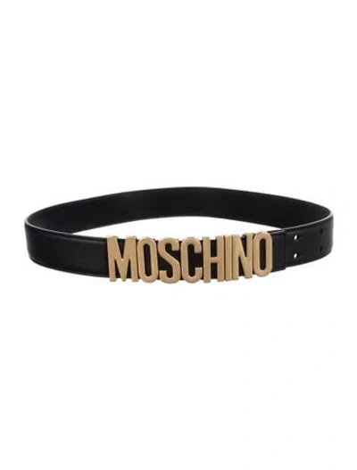 Pre-owned Moschino Leather Belt In Black
