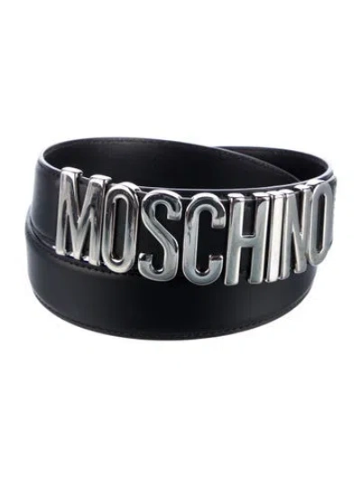 Pre-owned Moschino Leather Belt In Black