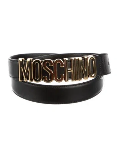 Pre-owned Moschino Leather Belt In Black