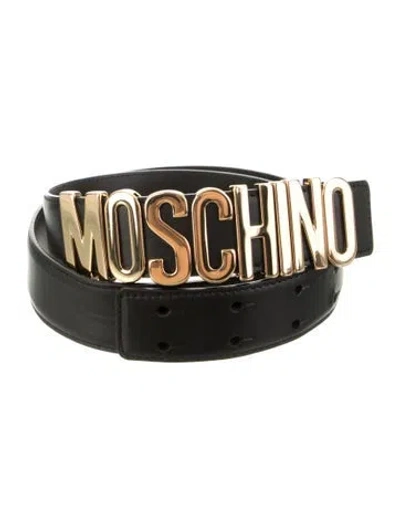 Pre-owned Moschino Leather Belt In Black