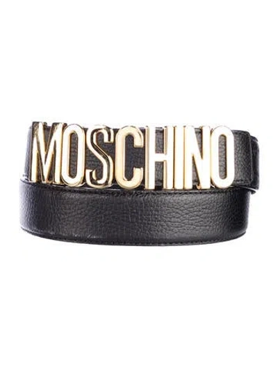 Pre-owned Moschino Leather Belt In Black