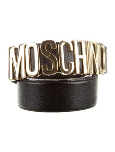 Pre-owned Moschino Leather Belt In Black