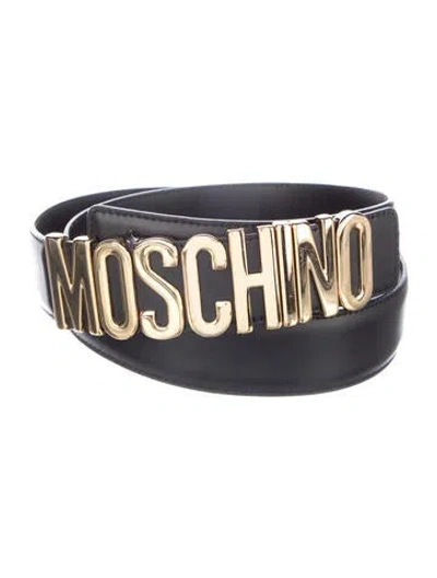 Pre-owned Moschino Leather Belt In Black