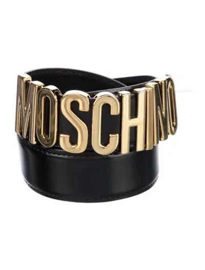 Pre-owned Moschino Leather Belt In Black