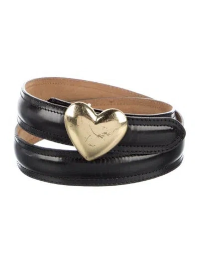Pre-owned Moschino Leather Belt In Black