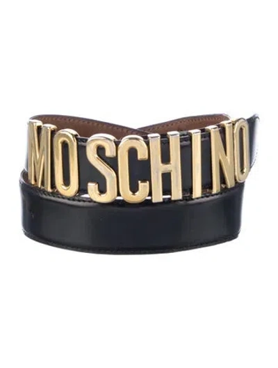 Pre-owned Moschino Leather Belt In Black