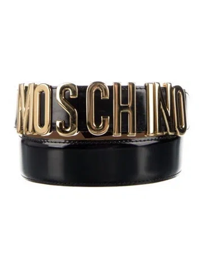 Pre-owned Moschino Leather Belt In Black