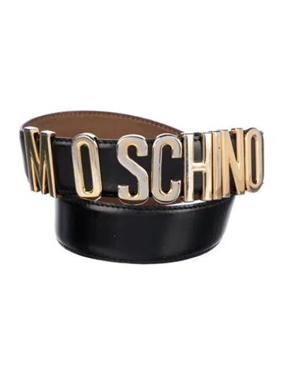 Pre-owned Moschino Leather Belt In Black