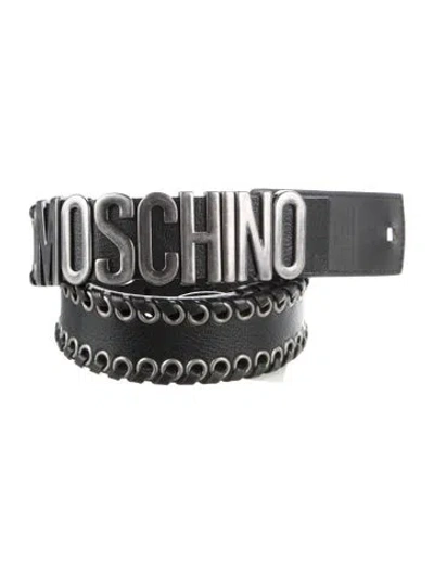 Pre-owned Moschino Leather Belt In Black