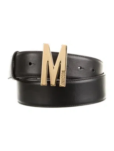 Pre-owned Moschino Leather Belt In Black
