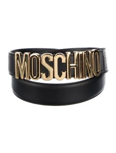 Pre-owned Moschino Leather Belt In Black