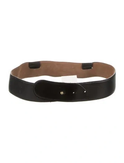 Pre-owned Moschino Leather Belt In Black
