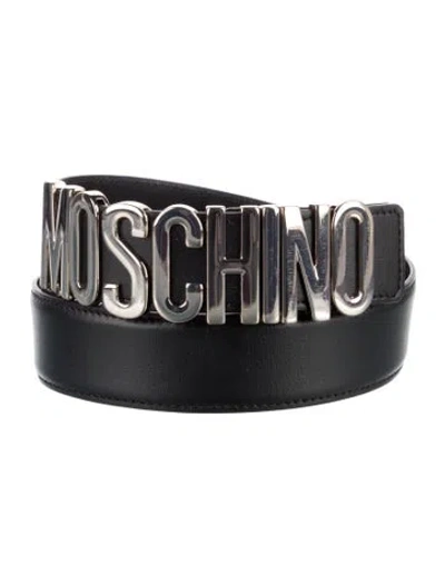 Pre-owned Moschino Leather Belt In Black