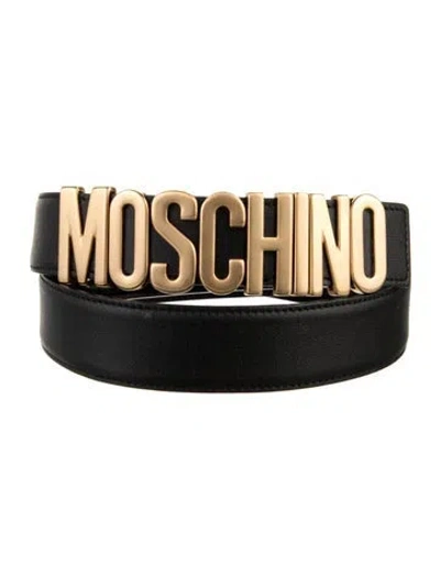 Pre-owned Moschino Leather Belt In Black