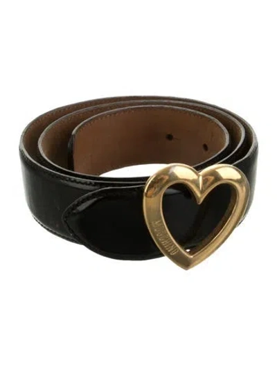 Pre-owned Moschino Leather Belt In Black
