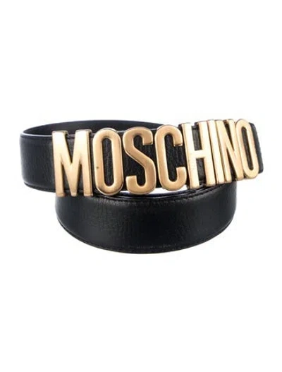Pre-owned Moschino Leather Belt In Black