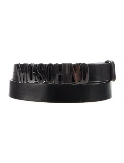 Pre-owned Moschino Leather Belt In Black