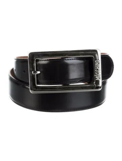 Pre-owned Moschino Leather Belt In Black