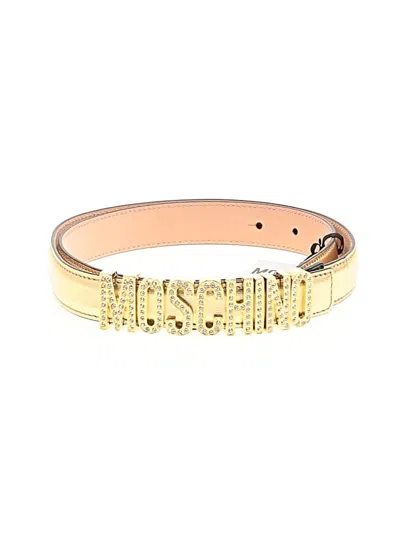 Pre-owned Moschino Leather Belt In Gold