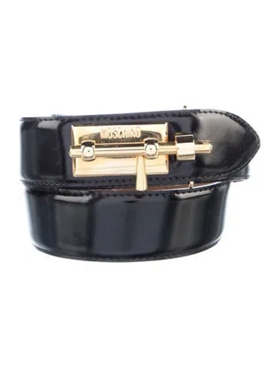 Pre-owned Moschino Leather Belt Kit In Black