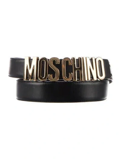 Pre-owned Moschino Leather Belt Kit In Black