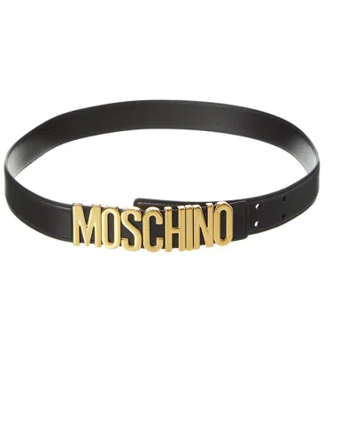 Pre-owned Moschino Leather Belt Men's In Black