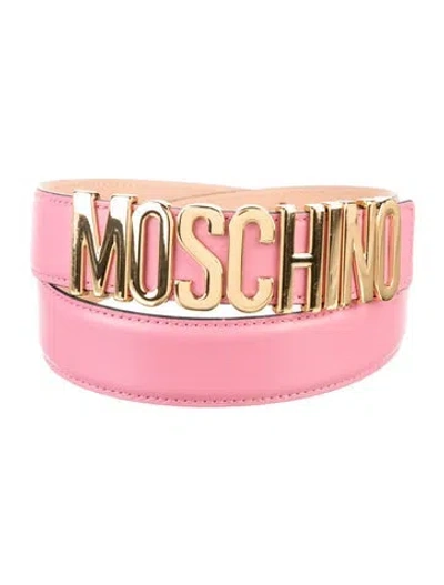 Pre-owned Moschino Leather Belt In Pink