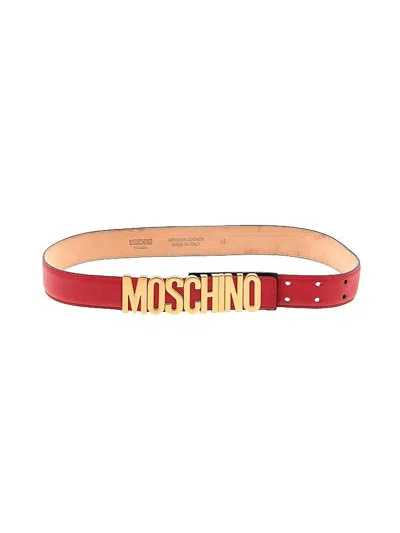 Pre-owned Moschino Leather Belt In Red