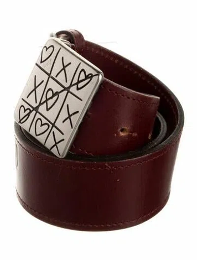 Pre-owned Moschino Leather Belt In Red
