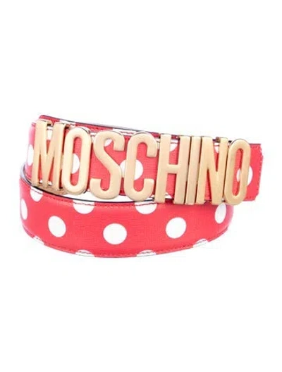 Pre-owned Moschino Leather Belt In Red