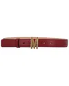 Moschino M-buckle Leather Belt In Red