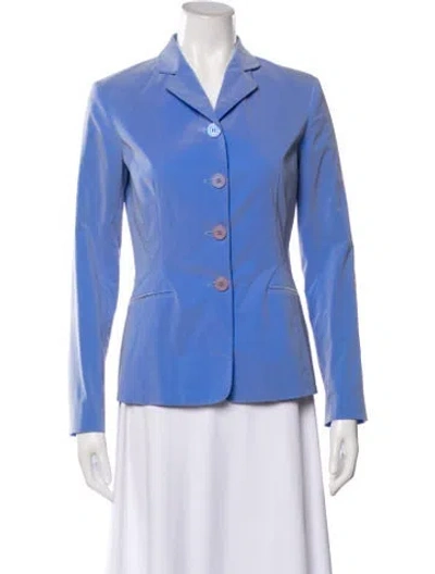 Pre-owned Moschino Leather Blazer In Blue