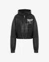 Moschino Leather Bomber Punk Print In Black