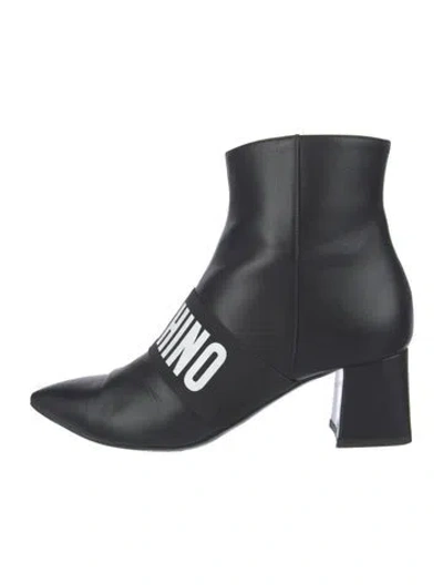 Pre-owned Moschino Leather Boots In Black