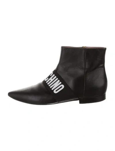 Pre-owned Moschino Leather Boots In Black