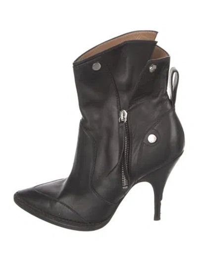 Pre-owned Moschino Leather Boots In Black