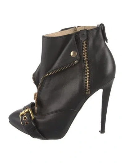 Pre-owned Moschino Leather Boots In Black