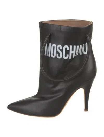 Pre-owned Moschino Leather Boots In Black