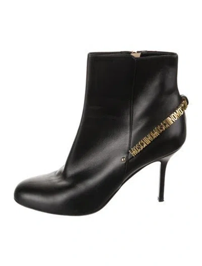 Pre-owned Moschino Leather Boots In Black