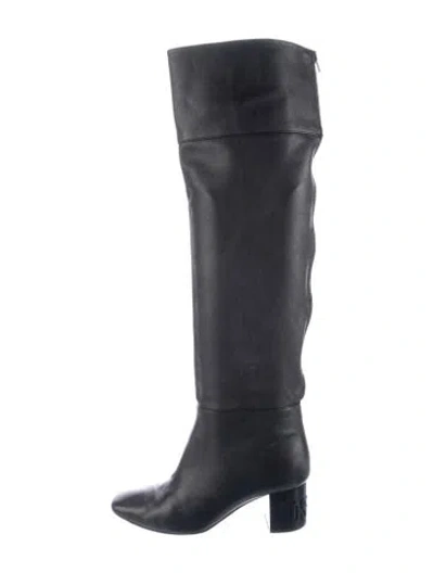 Pre-owned Moschino Leather Boots In Black